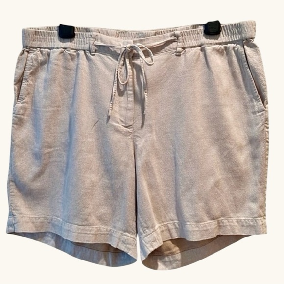 Talbots Pants - 🌿 Talbots Women’s 16W Linen Blend Easy Drawstring Shorts – Sand Beige